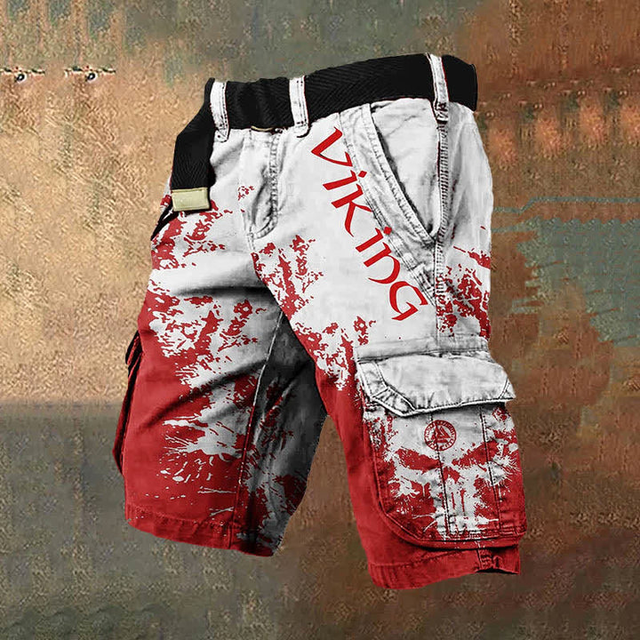WorldNorse Viking Valknut Cargo Shorts - White Red - US/UK/AU50,EU60 (5XL) - image 2