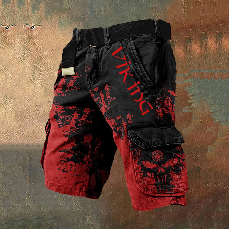 WorldNorse Viking Valknut Cargo Shorts - Black Red - US/UK/AU50,EU60 (5XL) - image 5