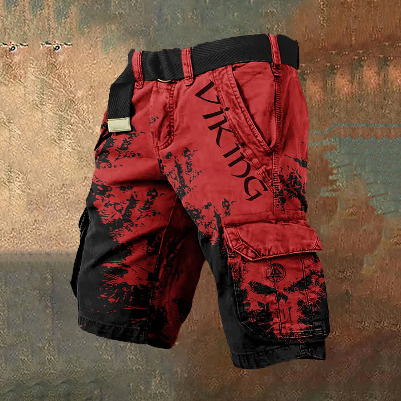 WorldNorse Viking Valknut Cargo Shorts - Red Black - US/UK/AU50,EU60 (5XL) - image 6