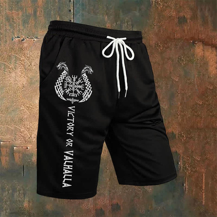 WorldNorse Viking Norse Dragon Vegvisir Mjolnir Casual Shorts - US/UK/AU54,EU64 (7XL) - image 1