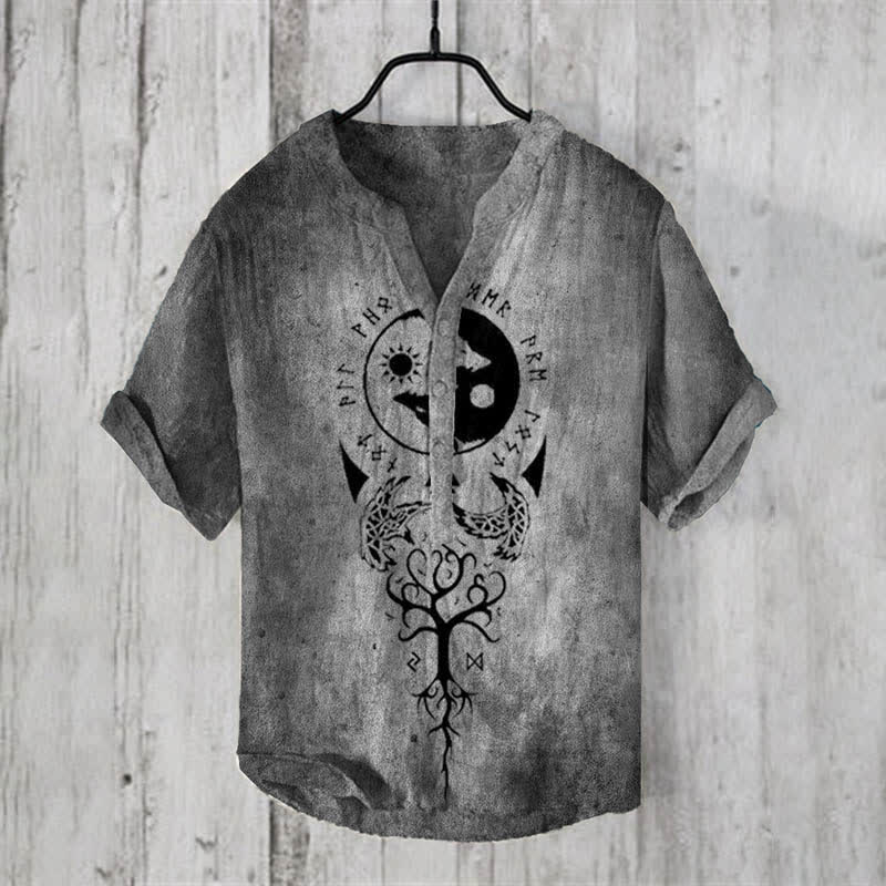 WorldNorse Viking Yggdrasil Vegvisir Valknut Casual Shirt - US/UK/AU50,EU60 (5XL) - image 1