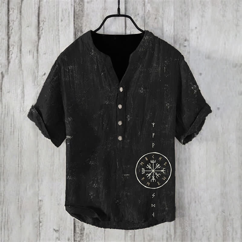 WorldNorse Viking Vegvisir Rune Casual Shirt - US/UK/AU50,EU60 (5XL) - image 1