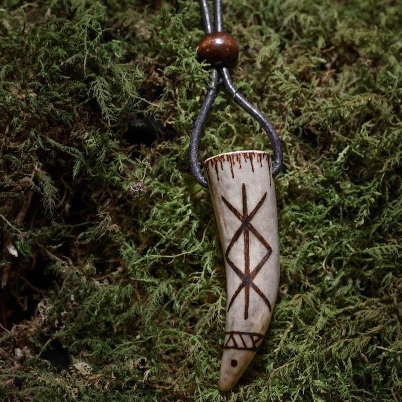 WorldNorse Viking Protection BindRune Antler Pendant