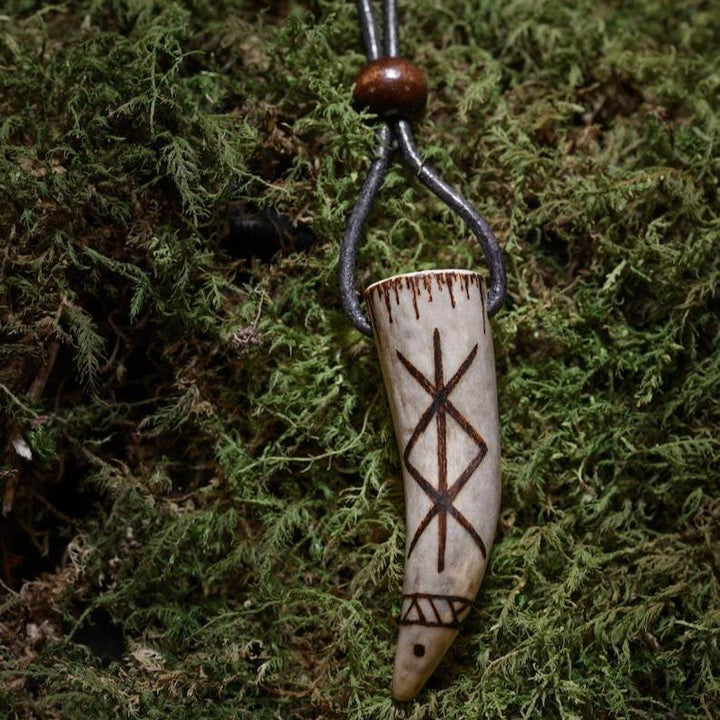 WorldNorse Viking Protection BindRune Antler Pendant