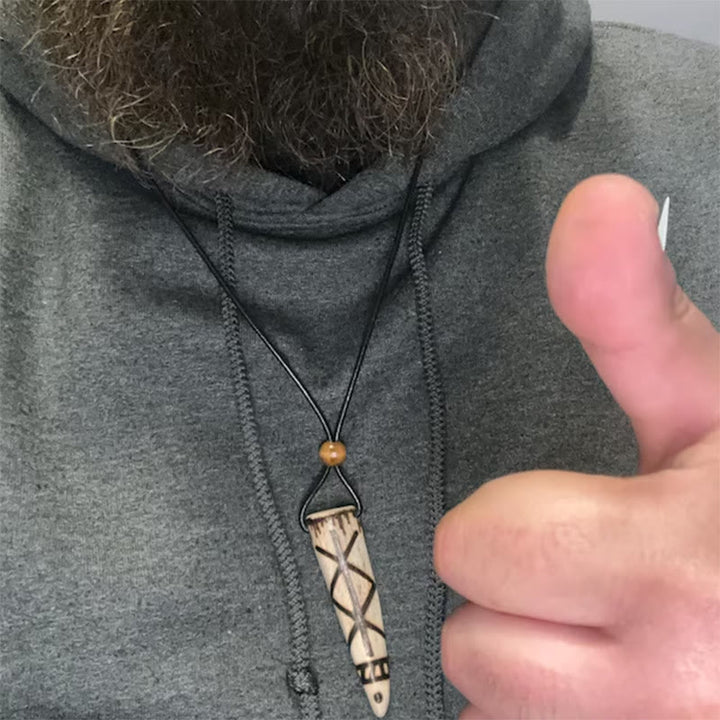 WorldNorse Viking Protection BindRune Antler Pendant