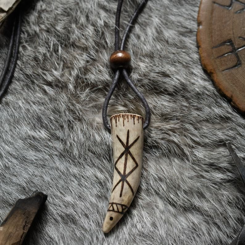 WorldNorse Viking Protection BindRune Antler Pendant