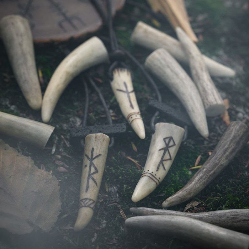 WorldNorse Viking Protection BindRune Antler Pendant