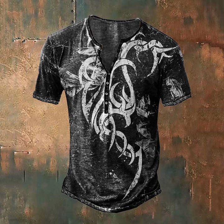 WorldNorse Tribal Design Henley Shirt