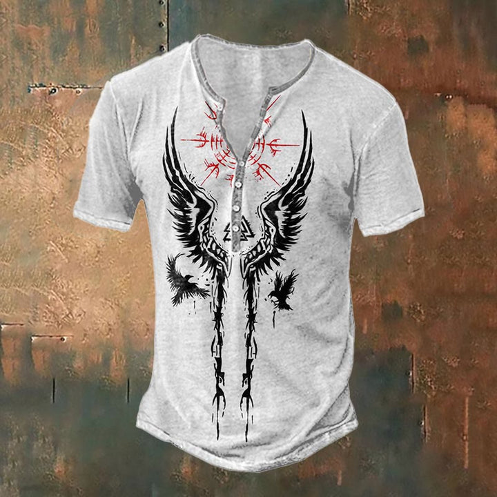 WorldNorse Raven Wings Valknut T-Shirt