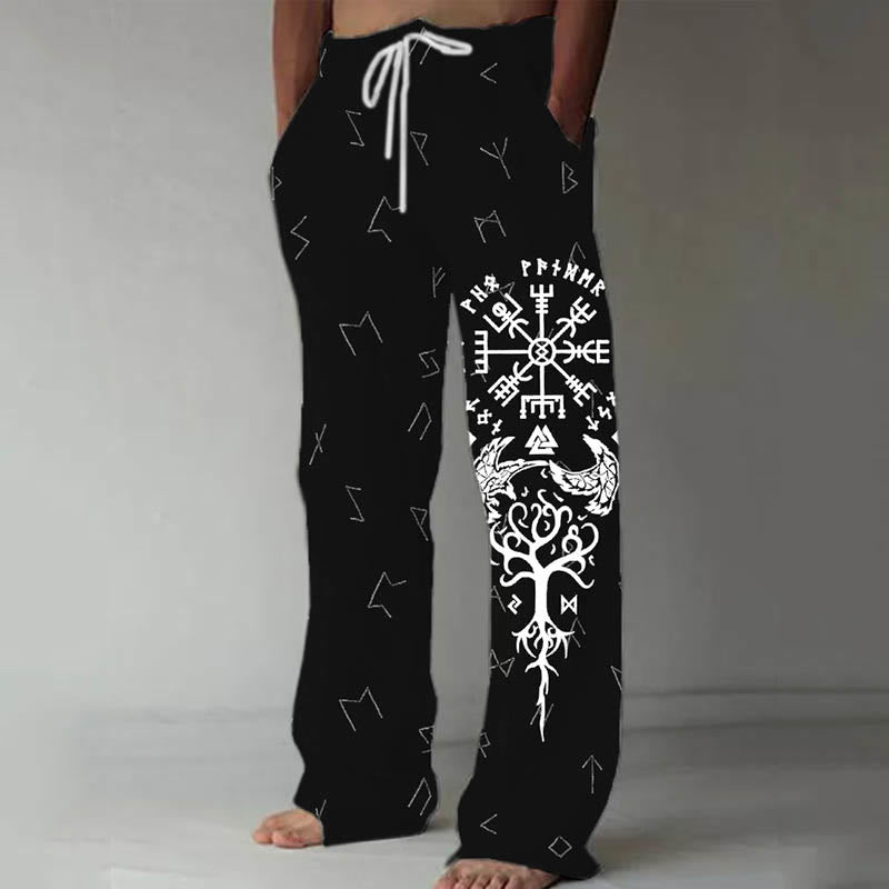 WorldNorse Viking Yggdrasil Vegvisir Valknut Raven Rune Casual Pants - US/UK/AU52,EU62 (6XL) - image 1