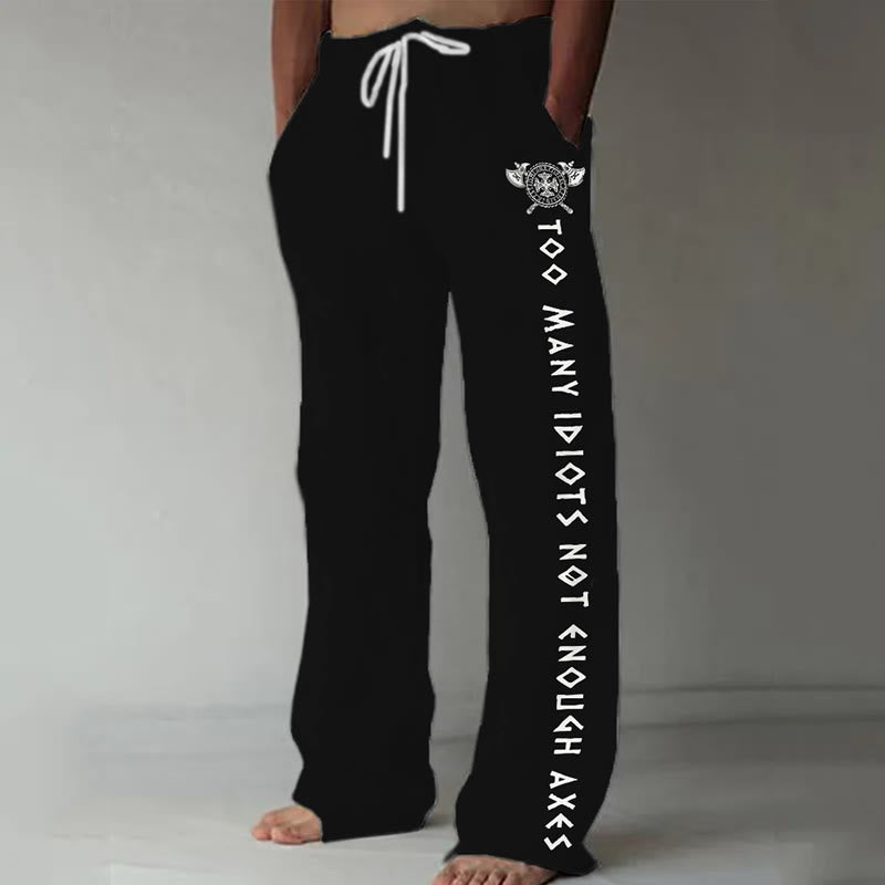 WorldNorse Viking Axe Casual Pants - Black - US/UK/AU52,EU62 (6XL) - image 1
