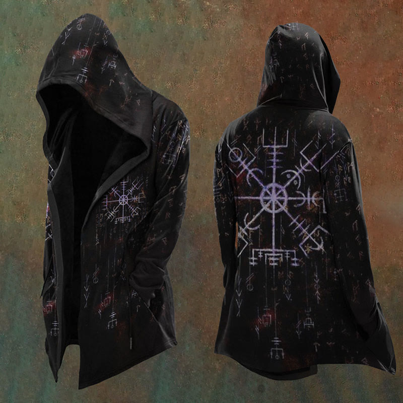 WorldNorse Vegvisir Runes Hooded Jacket