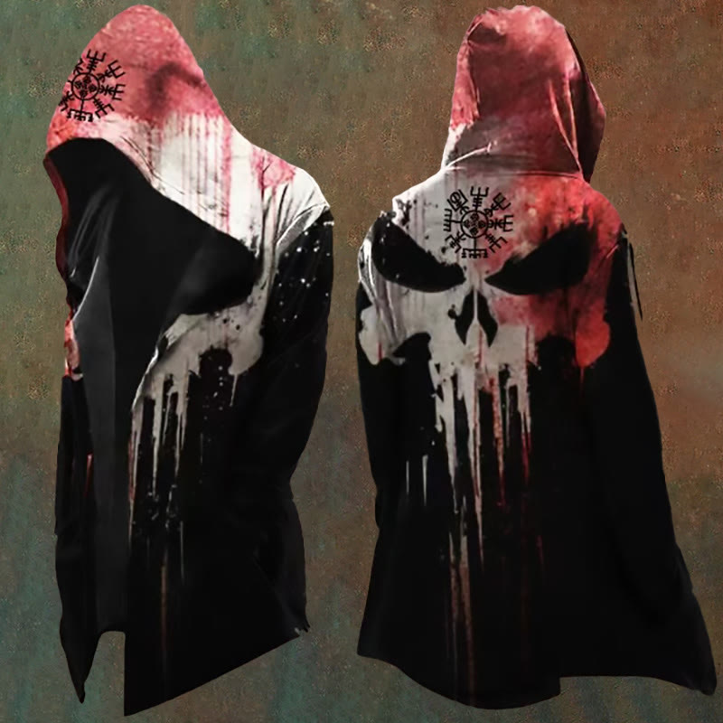 WorldNorse Skull Vegvisir Hooded Jacket