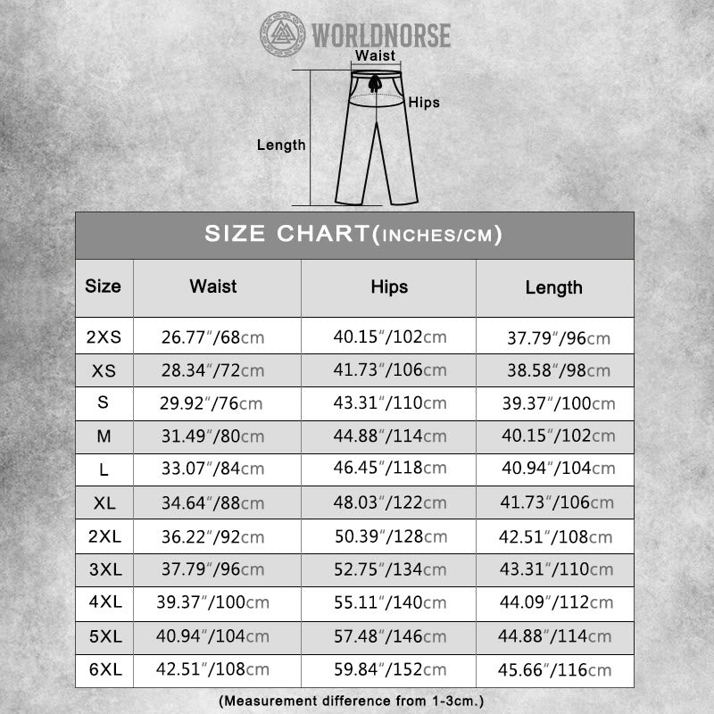 WorldNorse Viking Runes Graphic Drawstring Casual Pants - image 3