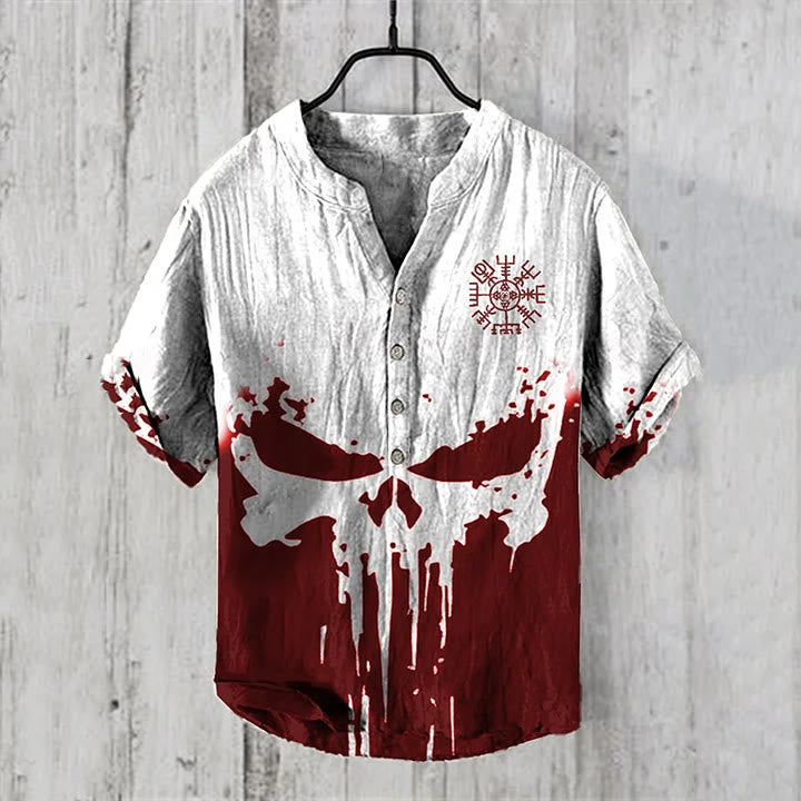 WorldNorse Viking Vegvisir Casual Shirt - Red - US/UK/AU50,EU60 (5XL) - image 1