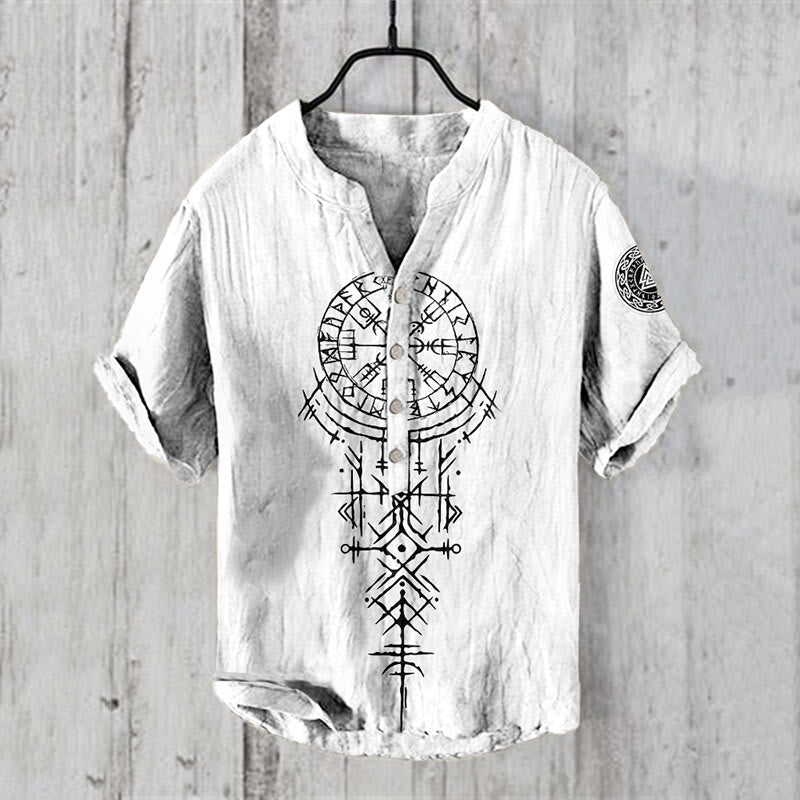 WorldNorse Viking Vegvisir Valknut Celtic Knot Casual Shirt - US/UK/AU50,EU60 (5XL) - image 1