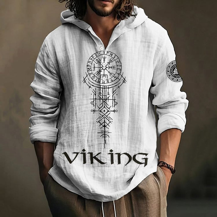 WorldNorse Viking Vegvisir Valknut Rune Celtic Knot Hooded Shirt