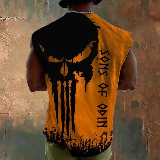 WorldNorse Viking Valknut Skull Print Vest