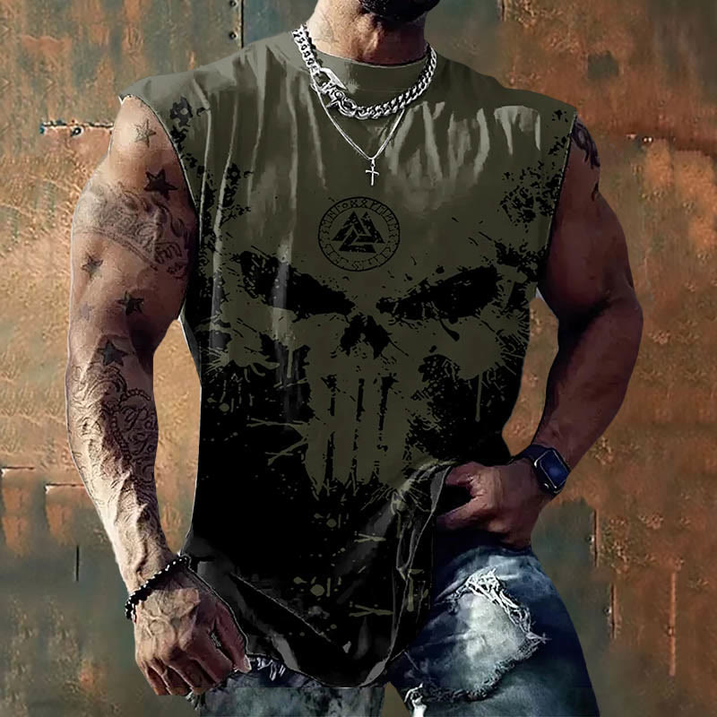 WorldNorse Rune Valknut Skull Vest