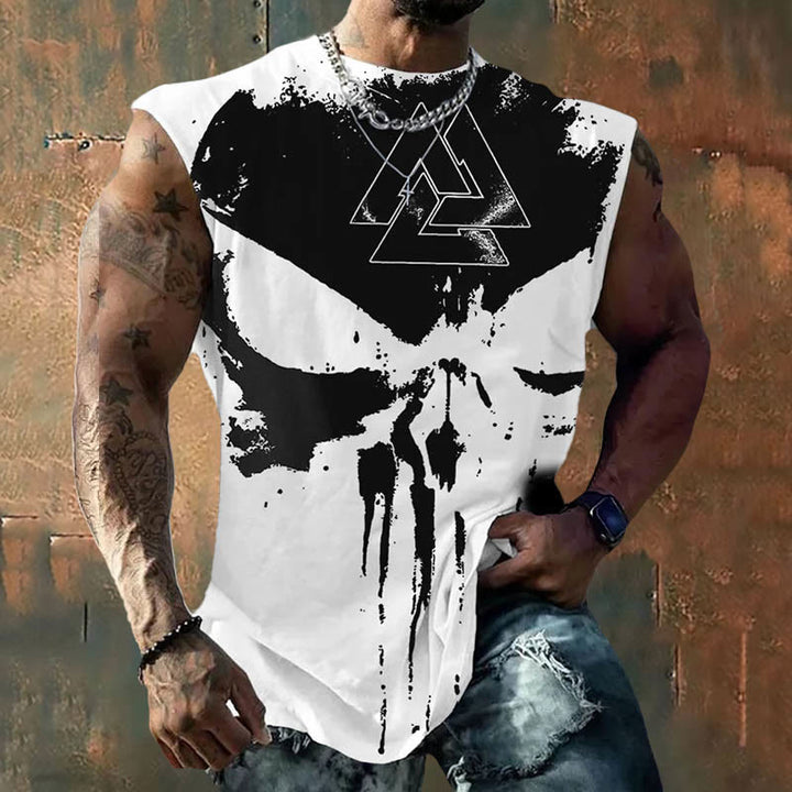 WorldNorse Viking Valknut Skull Print Vest