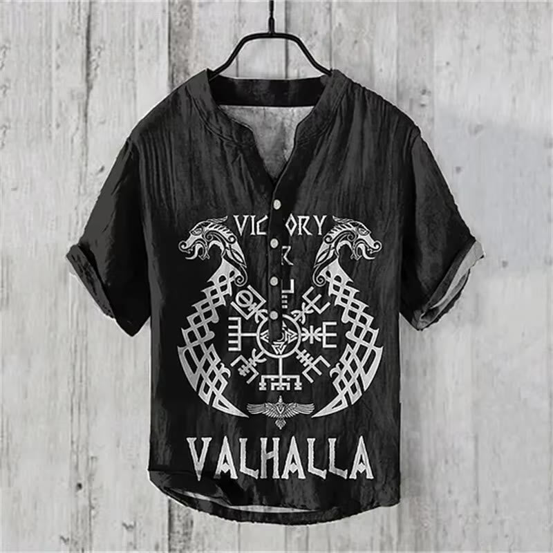 WorldNorse Victory Valhalla Norse Dragon Casual Shirt - Black - US/UK/AU50,EU60 (5XL) - image 1