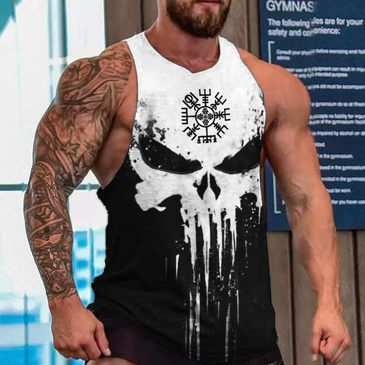 WorldNorse Vegvisir Valknut Skull Vest