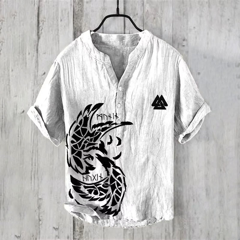 WorldNorse Raven Rune Valknut Casual Shirt - US/UK/AU50,EU60 (5XL) - image 1