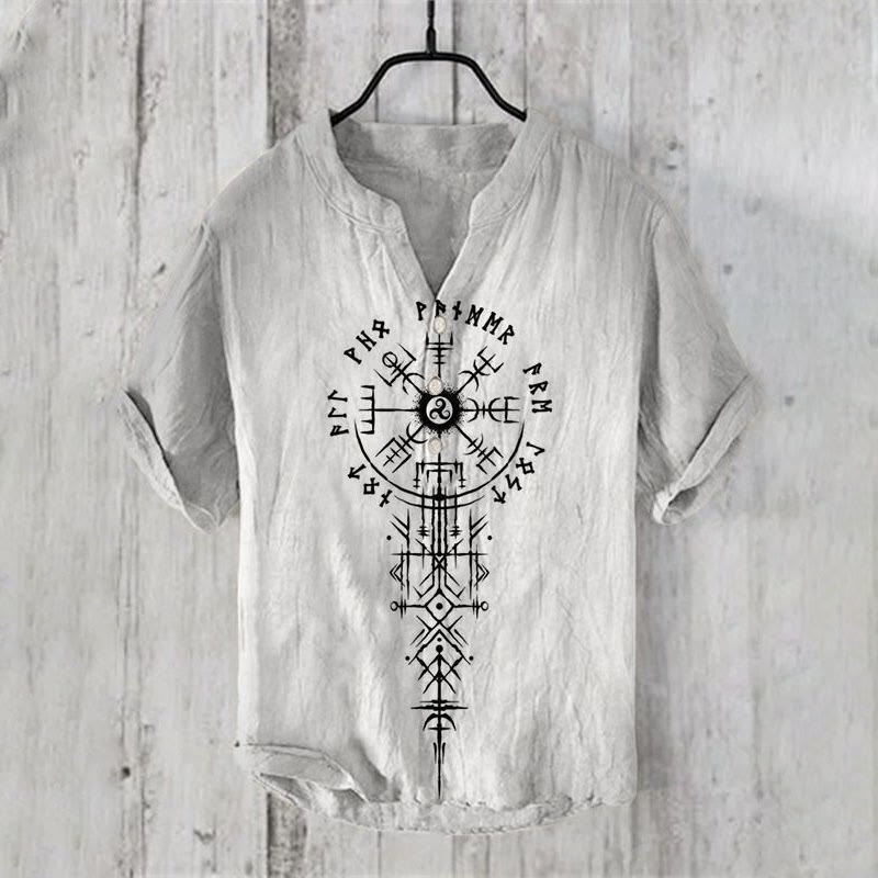 WorldNorse Viking Vegvisir Rune Casual Shirt - US/UK/AU50,EU60 (5XL) - image 1