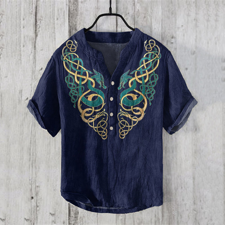 WorldNorse Norse Dragon Coiling Casual Shirt - US/UK/AU50,EU60 (5XL) - image 1