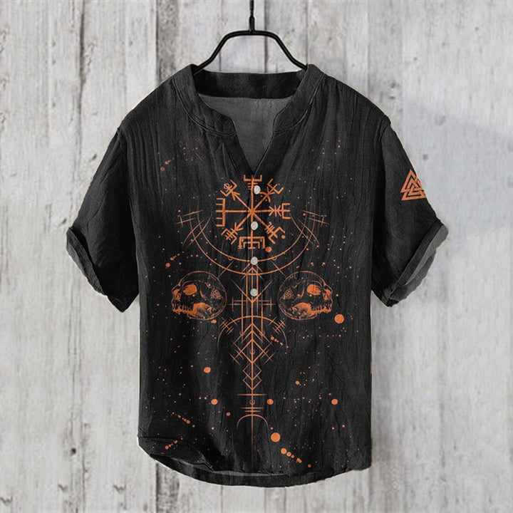 WorldNorse Vegvisir Valknut Skull Head Casual Shirt - US/UK/AU50,EU60 (5XL) - image 1