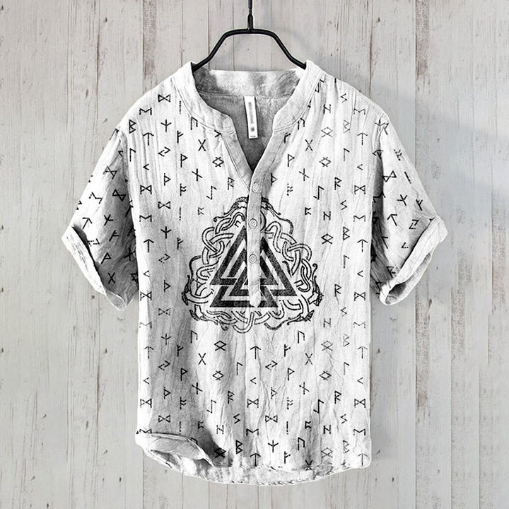 WorldNorse Norse Dragon Coiling Valknut Rune Casual Shirt - White - US/UK/AU50,EU60 (5XL) - image 1