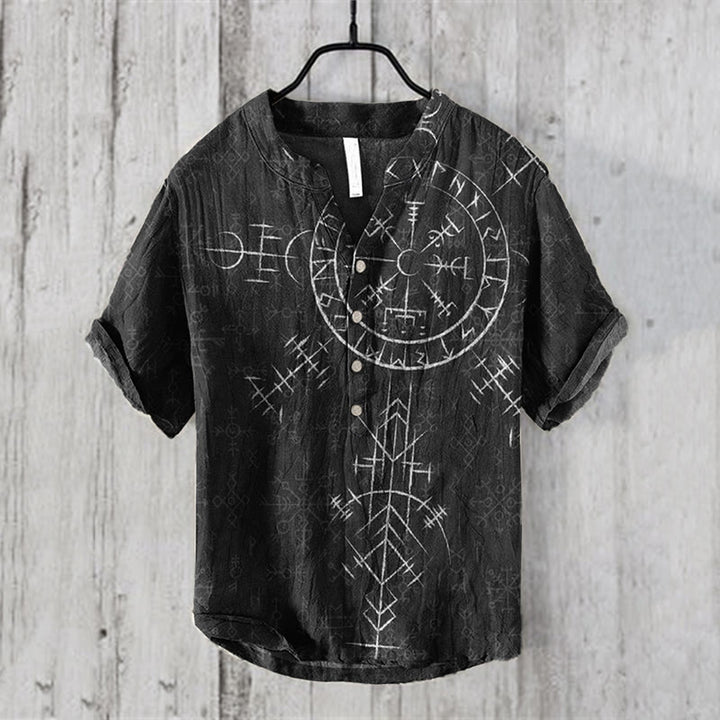 WorldNorse Vegvisir Radiating Rune Pattern Printed Casual Shirt - US/UK/AU50,EU60 (5XL) - image 1
