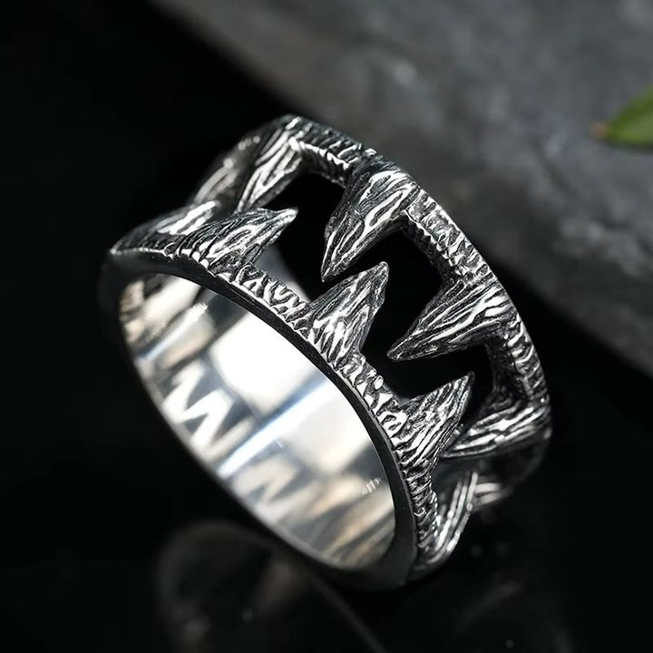WorldNorse Monster Teeth Titanium Steel Punk Ring