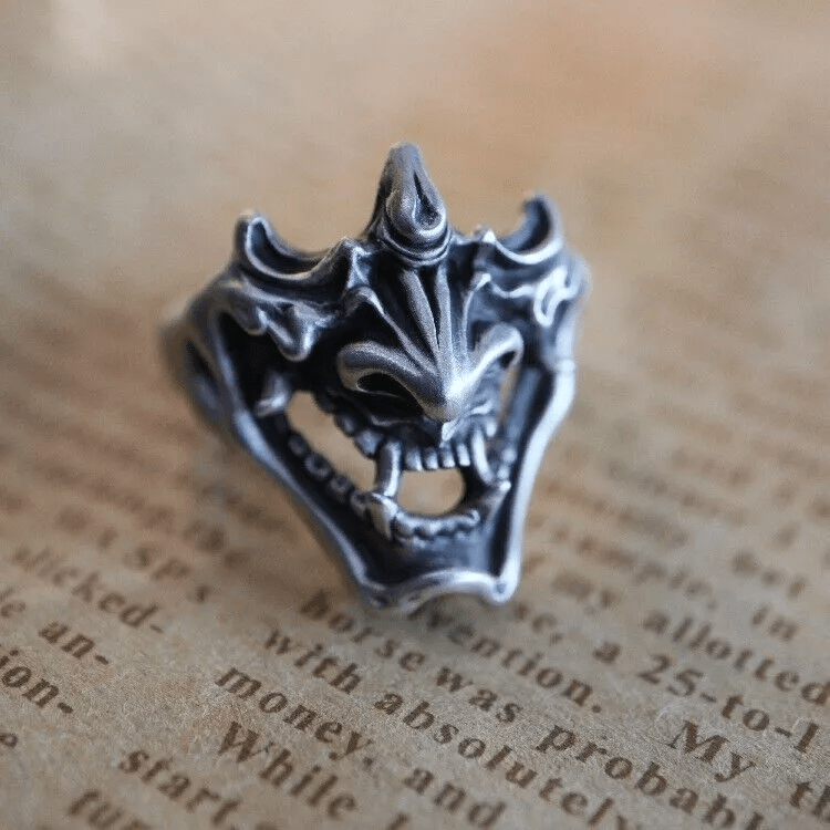 WorldNorse Pharaoh Death Mask Signet Adjustable Ring