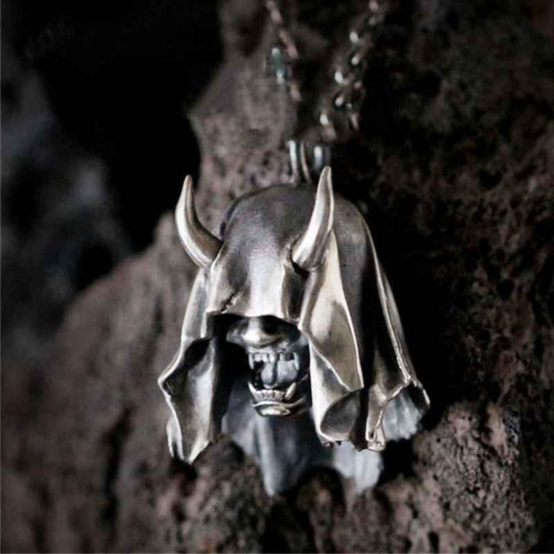 WorldNorse Gothic Demon Skull Head Necklace