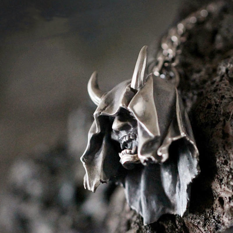 WorldNorse Gothic Demon Skull Head Necklace