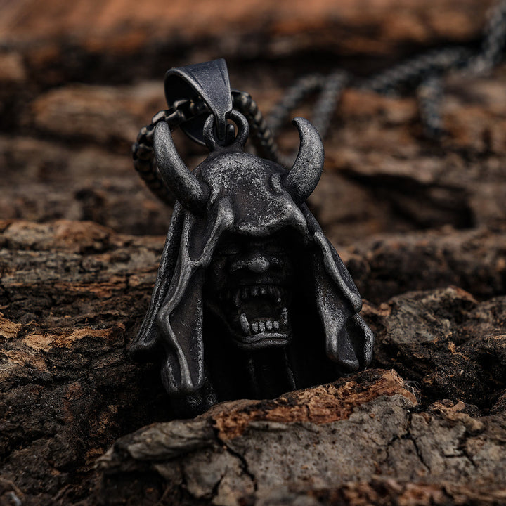 WorldNorse Gothic Demon Skull Head Necklace