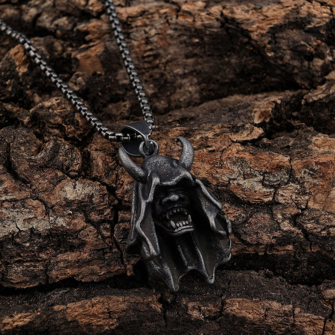 WorldNorse Gothic Demon Skull Head Necklace