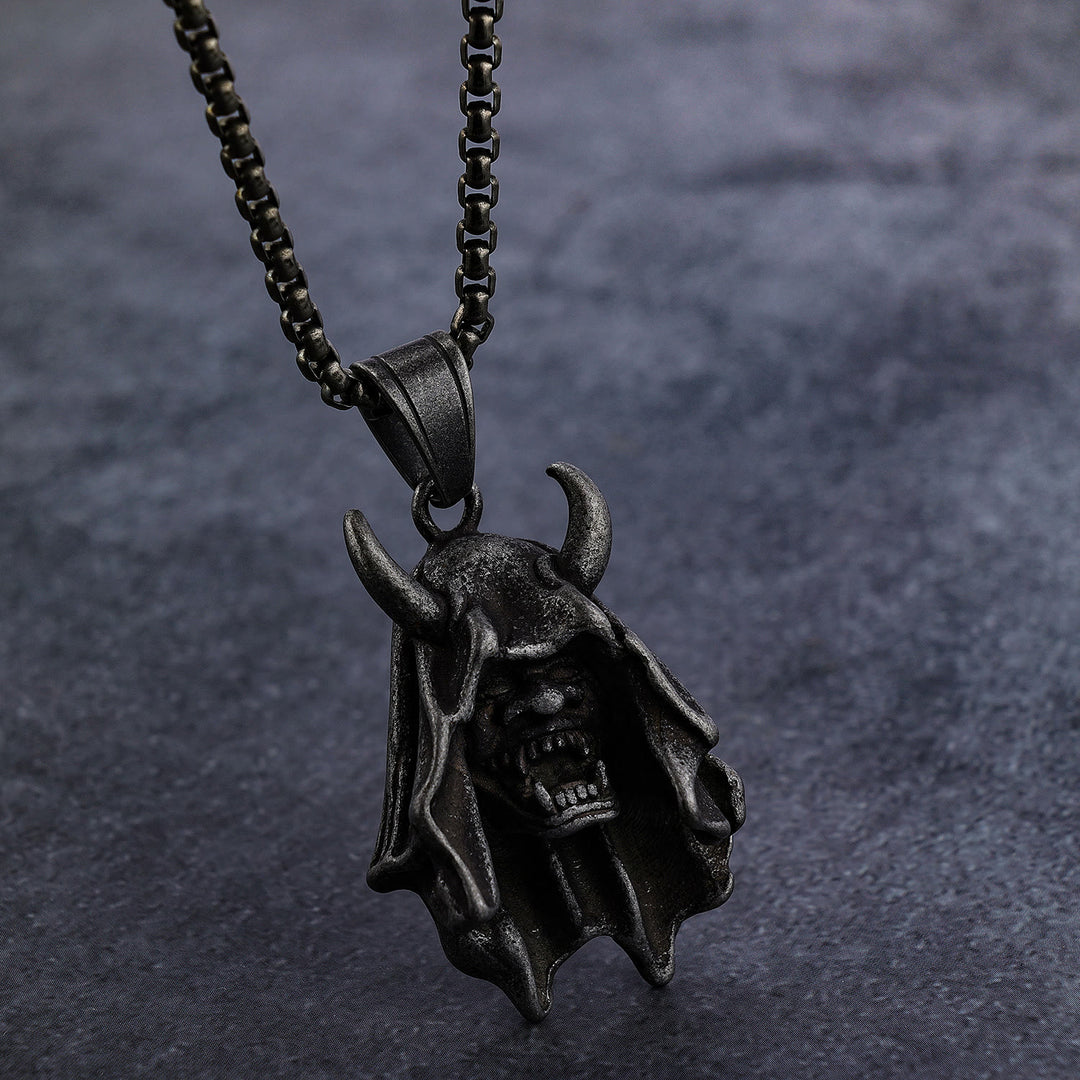 WorldNorse Gothic Demon Skull Head Necklace