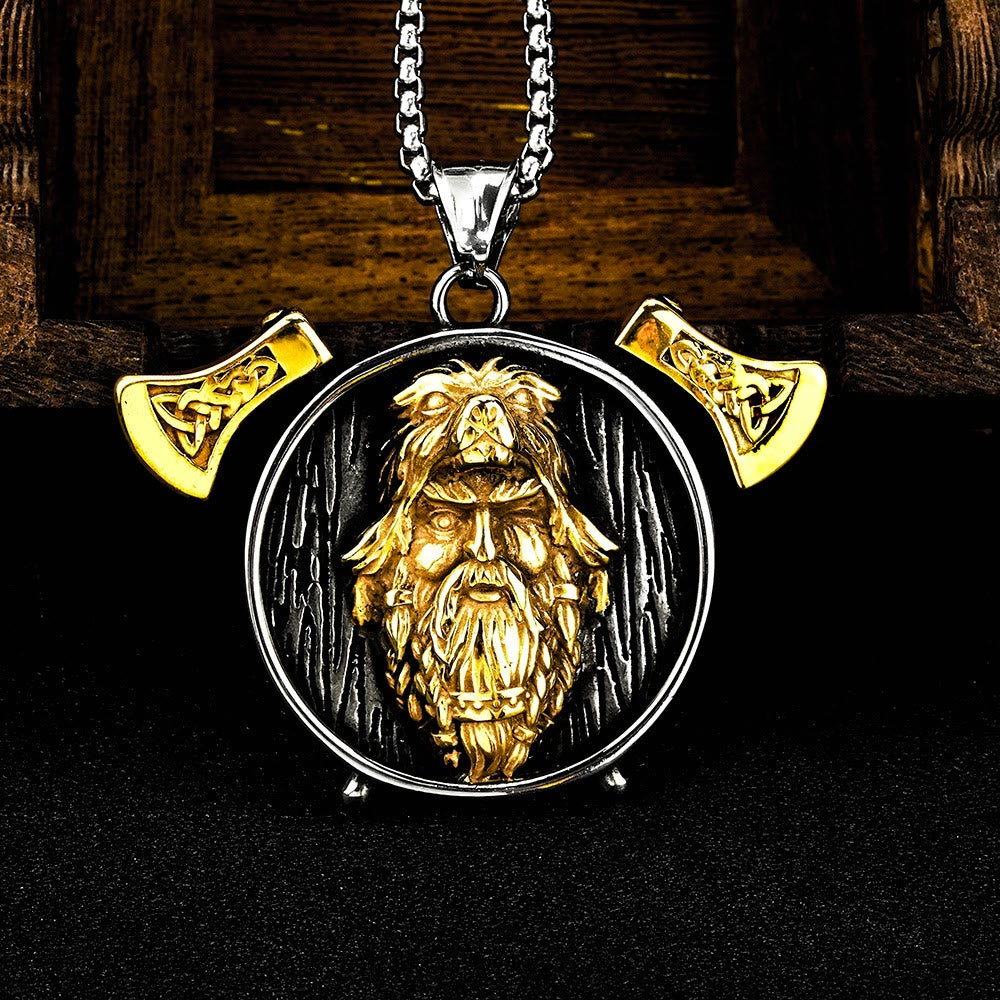 WorldNorse Helm of Awe Viking Battle Axe Necklace