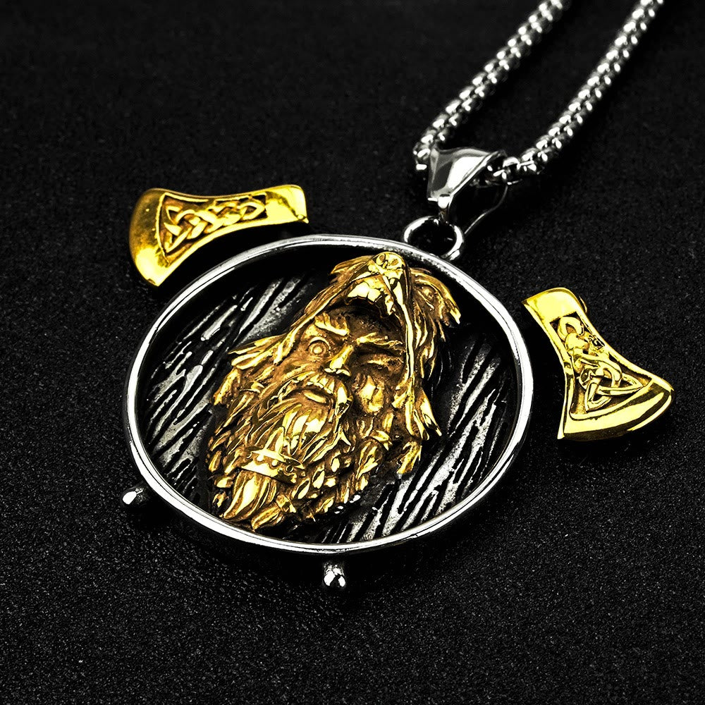 WorldNorse Helm of Awe Viking Battle Axe Necklace