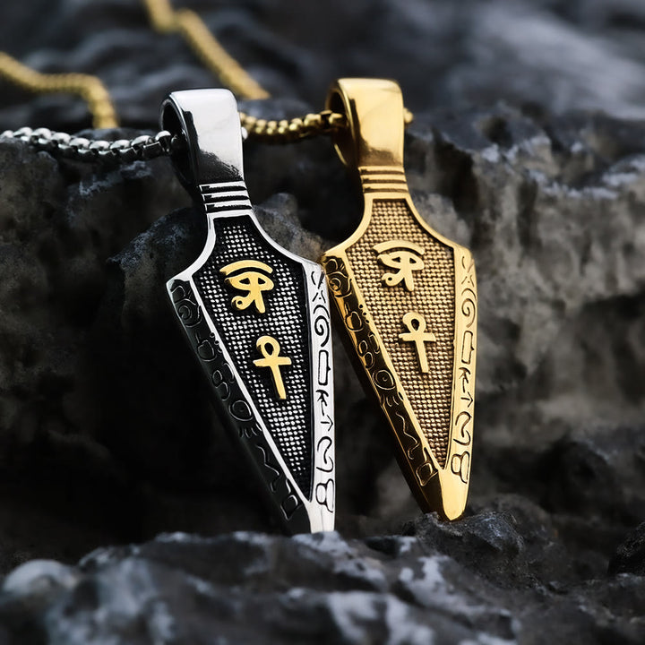 WorldNorse Retro Egyptian Hieroglyph Arrow Necklace