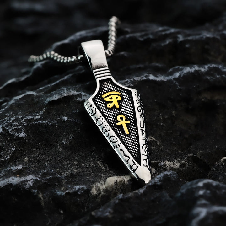 WorldNorse Retro Egyptian Hieroglyph Arrow Necklace