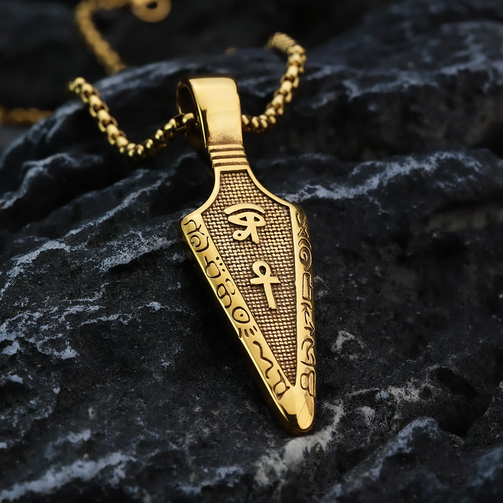 WorldNorse Retro Egyptian Hieroglyph Arrow Necklace