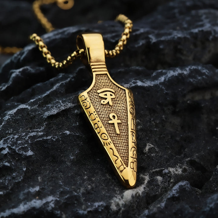 WorldNorse Retro Egyptian Hieroglyph Arrow Necklace