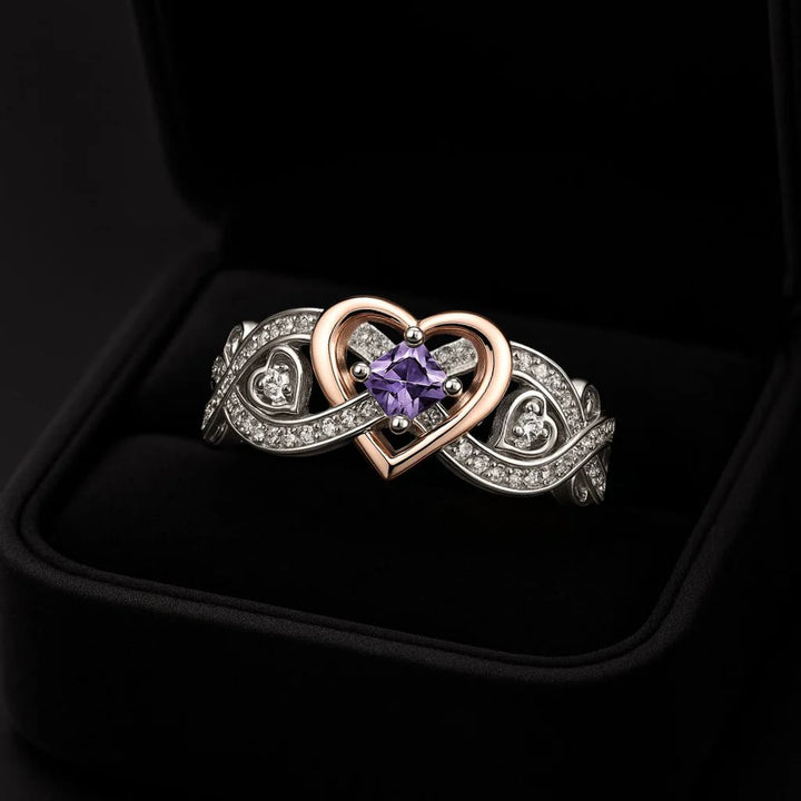 WorldNorse Freyja’s Heart Amethyst Love Knot Ring