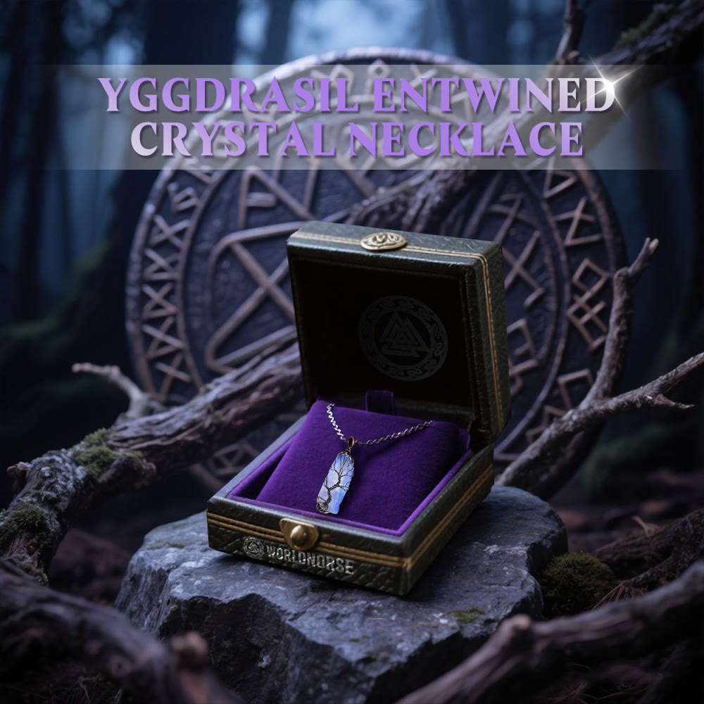 WorldNorse Yggdrasil Entwined Crystal Necklace