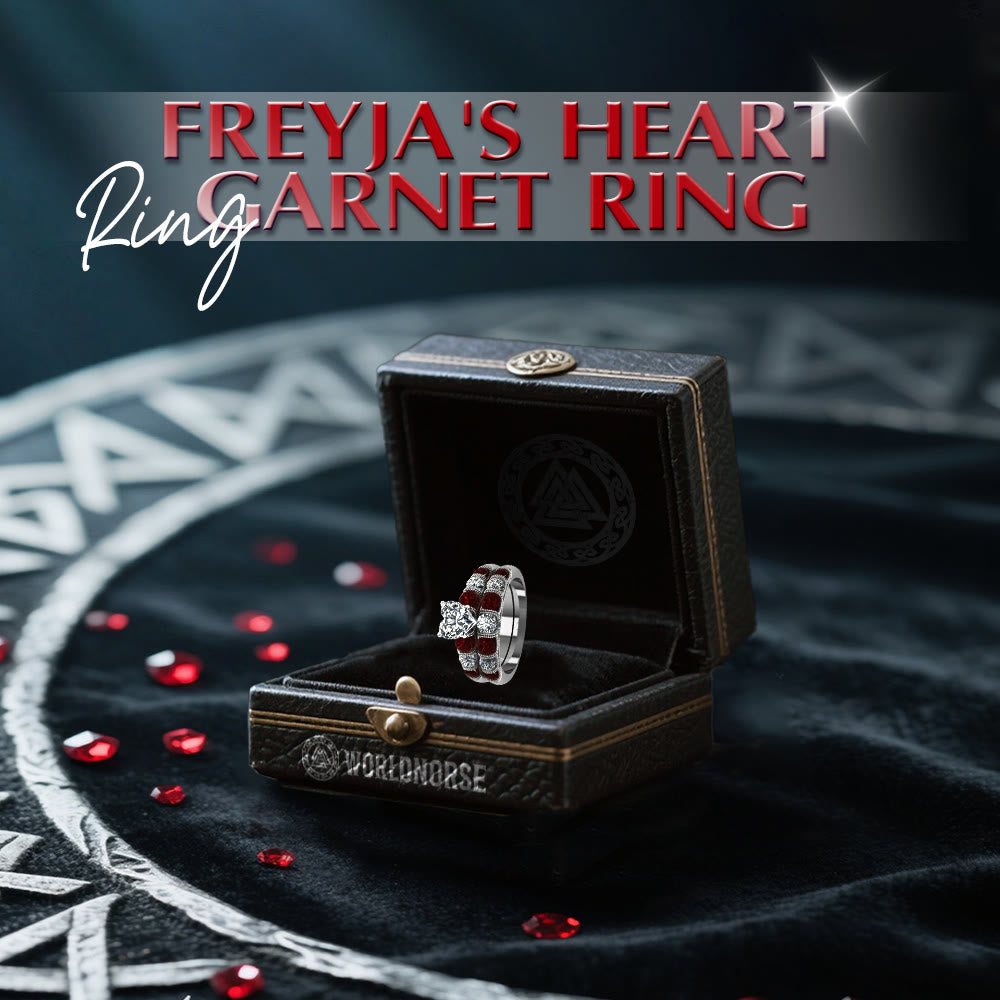 WorldNorse Freyja's Heart Garnet Ring