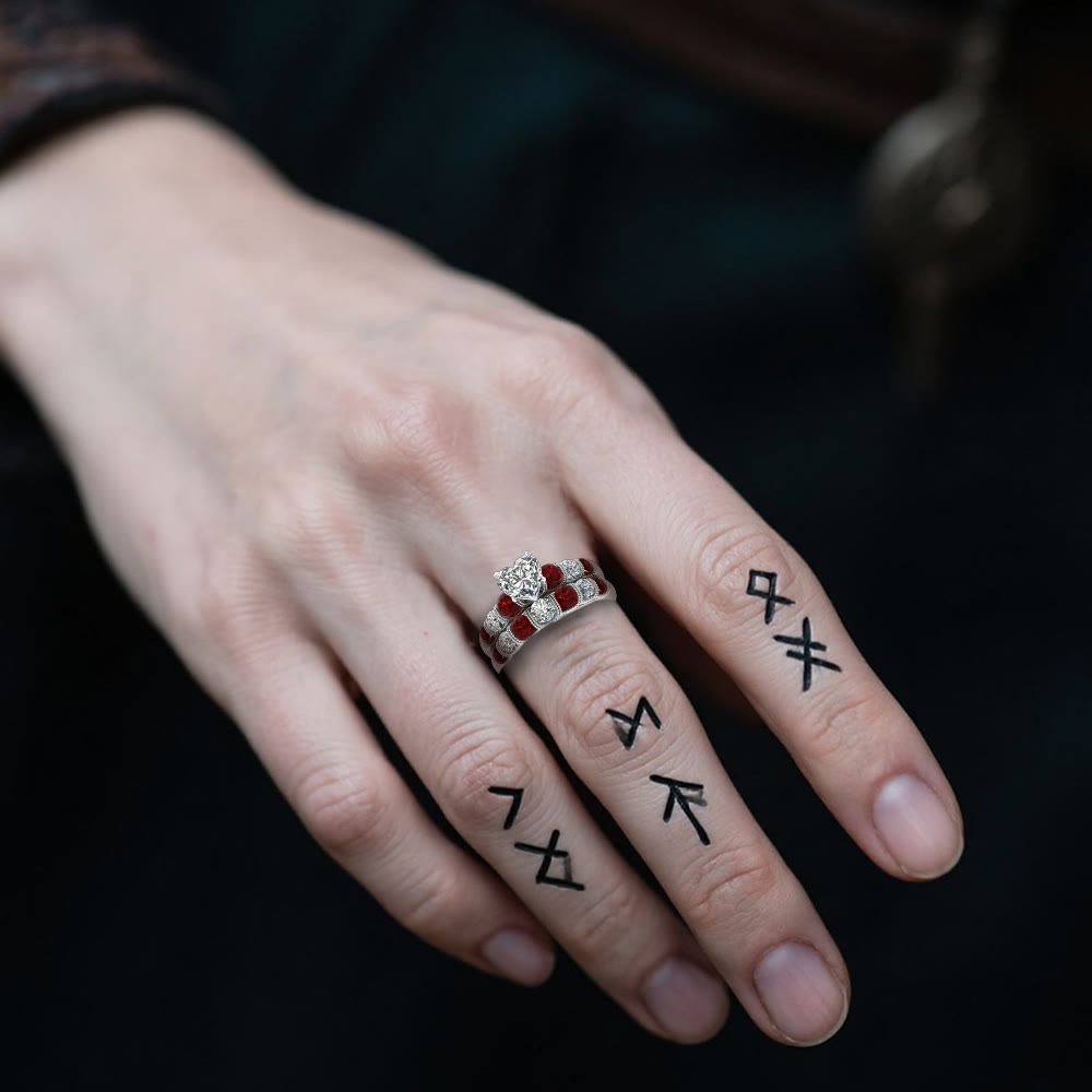 WorldNorse Freyja's Heart Garnet Ring