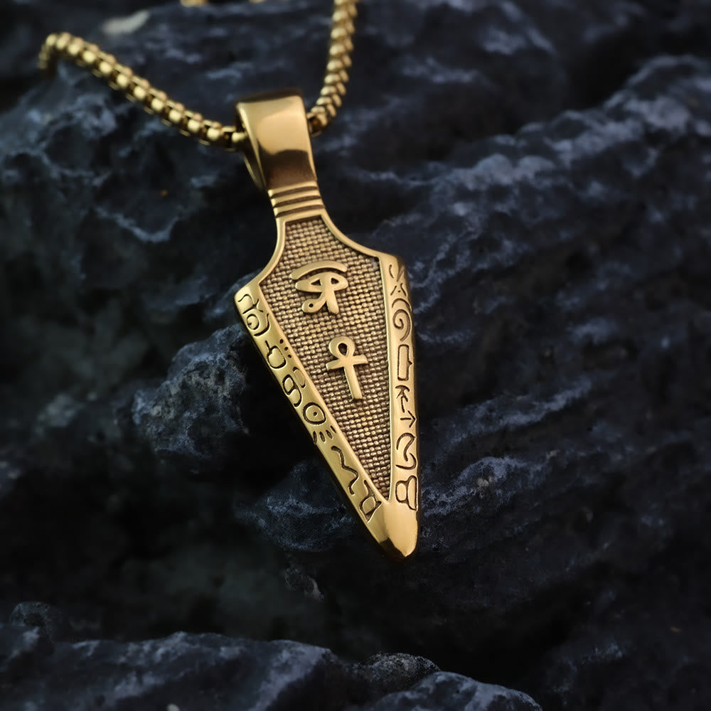 WorldNorse Retro Egyptian Hieroglyph Arrow Necklace